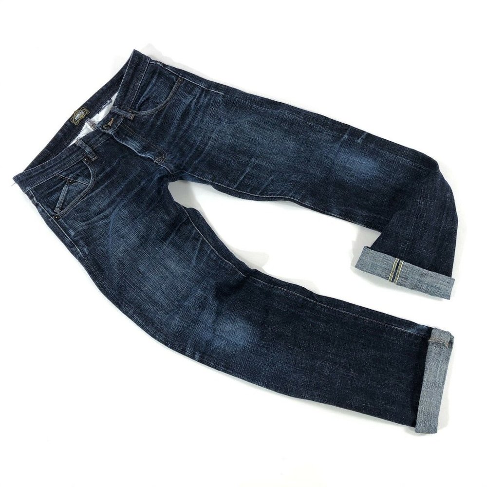 Men's BARBOUR INTERNATIONAL SELVEDGE Logo Lightening Slim Denim Jeans Pants 32